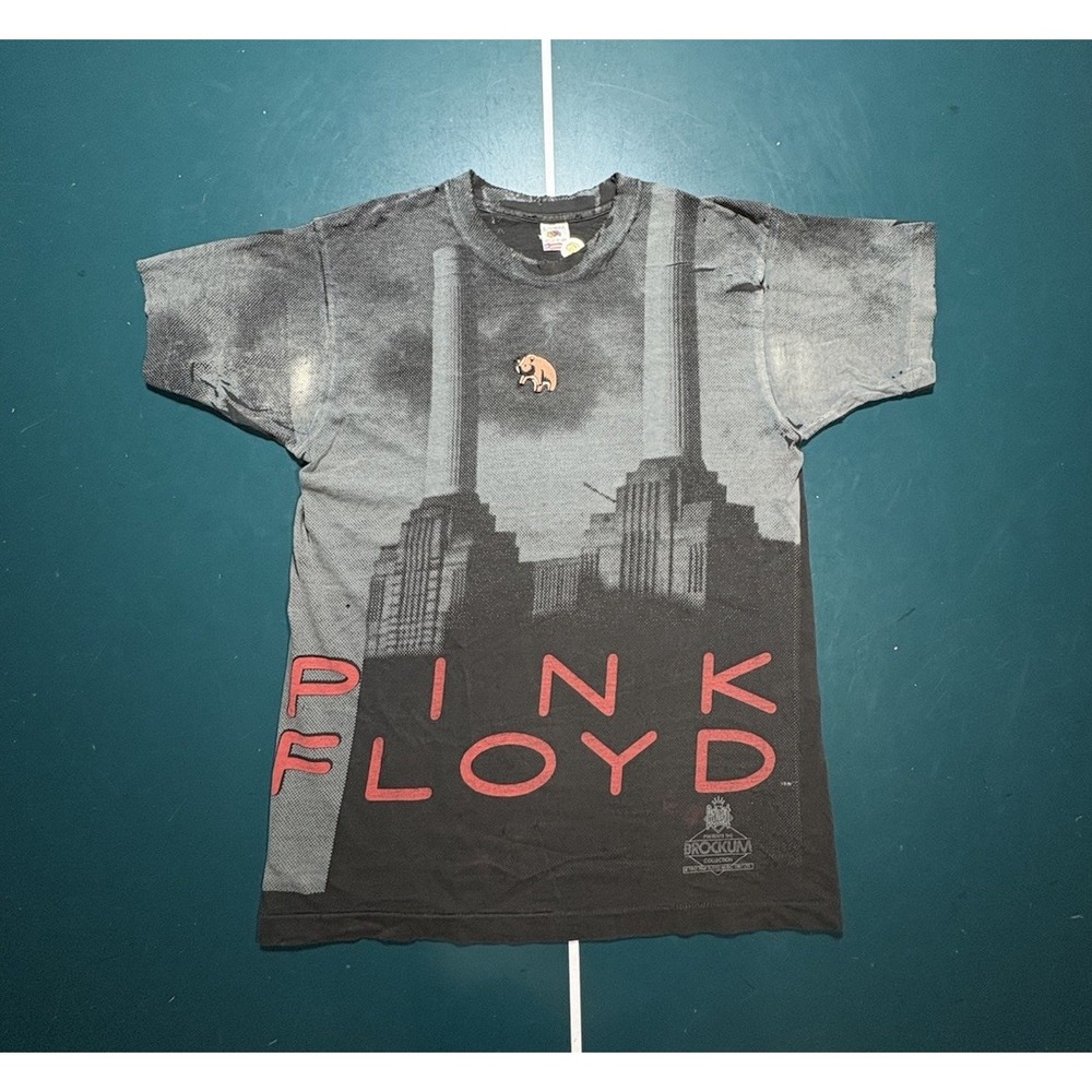 Vintage 90s Pink‎ Floyd ANIMALS Brockum AOP Album Cover T-Shirt Size Large 1992
